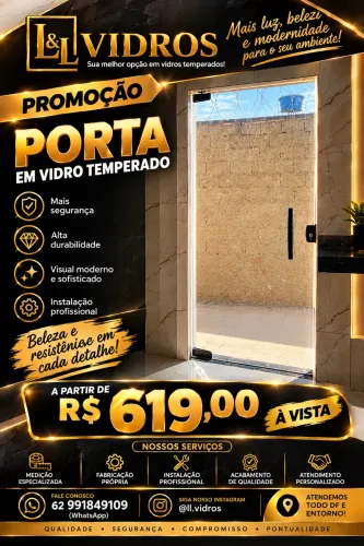 Porta de abrir incolor a partir de 619,00 a vista