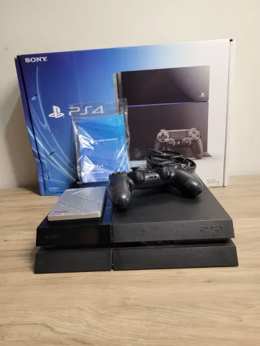 PS4 500GB Desbloqueado+HD externo e controle