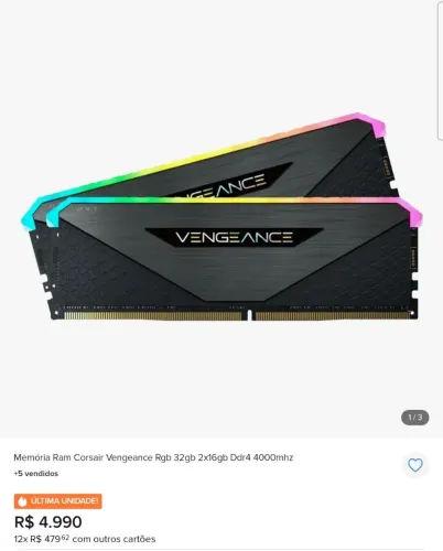 Memórias Corsair DDR4 4600 MHZ RGB RT