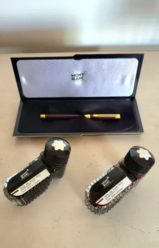 Caneta Montblanc Noblesse Tinteiro Original - Pena Ouro 18k (750) + Estojo + 2 Tinteiros