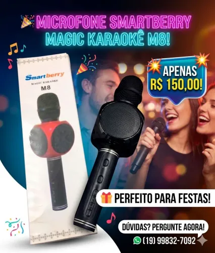 Microfone karaoke bluetooth 