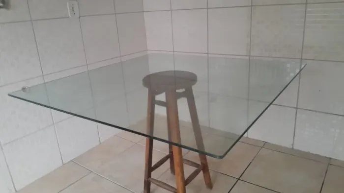 Tampo para Mesa quadrado Vidro Temperado 1,10x1,10m Niterói