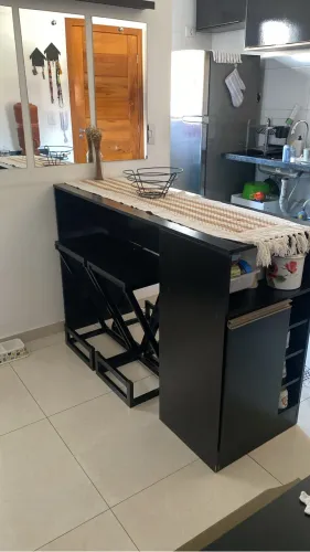 Balcão gourmet preto bancada