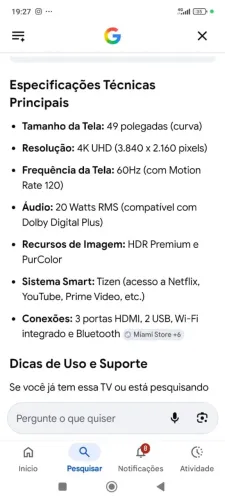 Tv Samsung curva