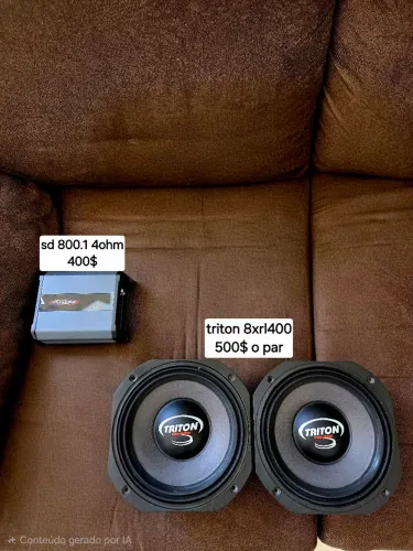 Alto falante Triton de 8" 8xrl400 e módulo sd 800.1 4ohm