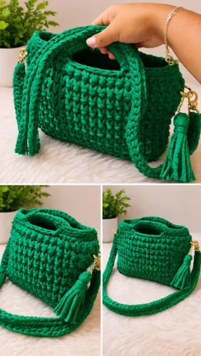 Bolsa em fio de malha 