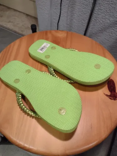 CHINELO HAVAIANA, 35/36, VERDE, CUSTOMIZADO NOVO