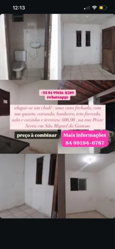 ALUGUEL DE CHALÉ EM SÃO MIGUEL DO GOSTOSO