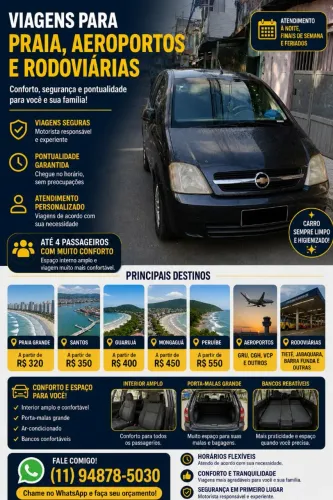 Motorista Particular Zona Sul | Praia, GRU, CGH e Rodoviária