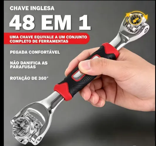 Chave Soquete Universal 48 em 1 Multifuncional 360° Rotativa Ferramenta Mecânica