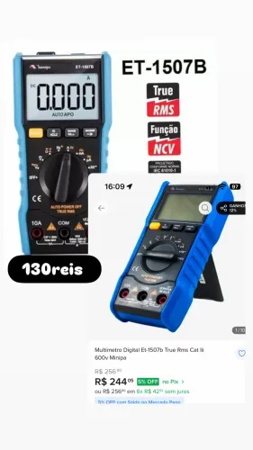 Multimetro Digital Cat Iii True Rms - Et-1507b Minipa