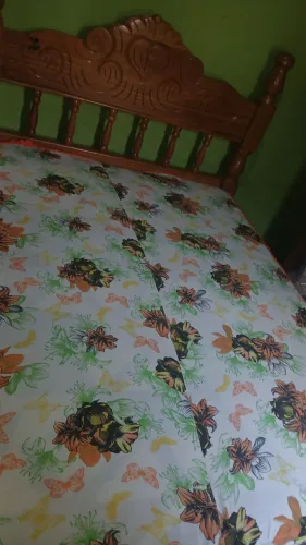 Cama casal com colchão 1 ano de uso sempre usado com capa
