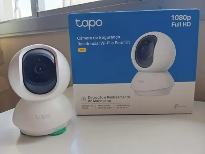 Câmera Wi-Fi Tapo TC70 TP-Link Full HD 360° - Completa Nova na Caixa