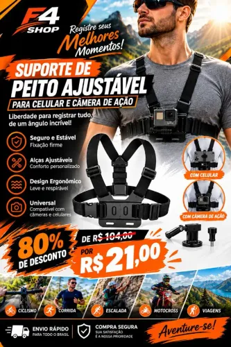 Suporte de peito ajustável.