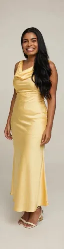 Vestido amarelo manteiga
