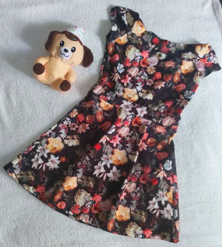 Vestido infantil florido suplex godê 