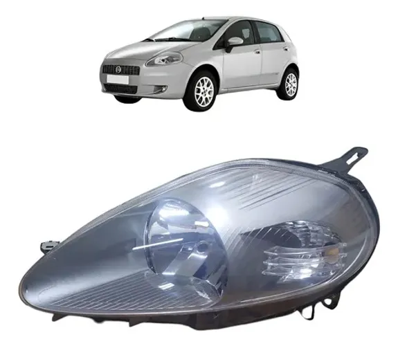 Farol Esquerdo Punto 2008 2009 2010 2011 2012 Máscara Cinza Esquerdo/motorista