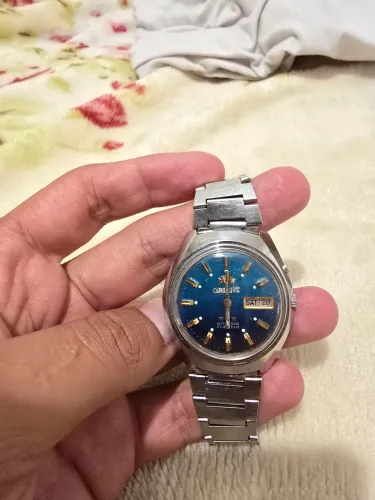 Relógio Orient Automático 3 Estrelas Azul Vintage - Original