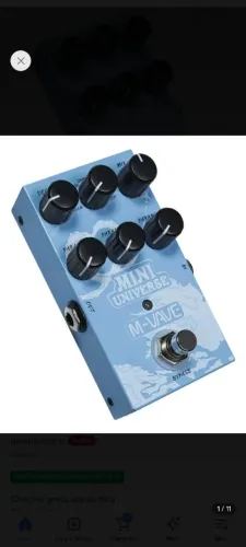 Pedal de Efeito M-Vave Mini Universe Reverb com 9 Tipos para Guitarra
