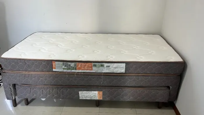 Cama Box Solteiro Ecopremium Triplo Unibox com Auxiliar - Vira Casal