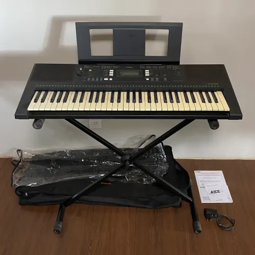 Kit Teclado Yamaha PSR-E343 + Suporte + Bolsa + Capa (Completo!)