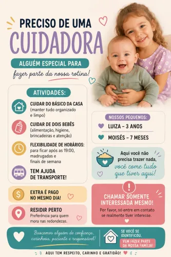 Vaga para babá 