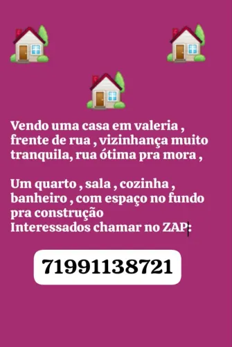 Casa / em valeria com terreno