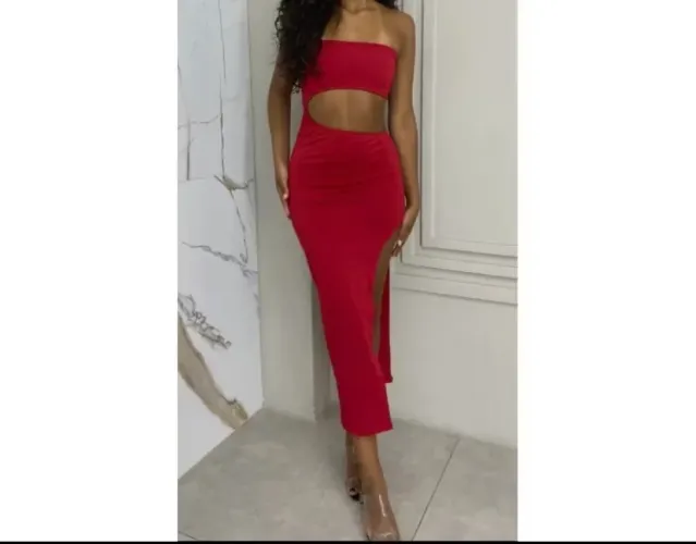 Vestido Vermelho de Poliamida Tamanho M
