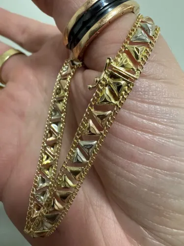 Pulseira Taparela de ouro 6.39g 18k procedência garantia eterna