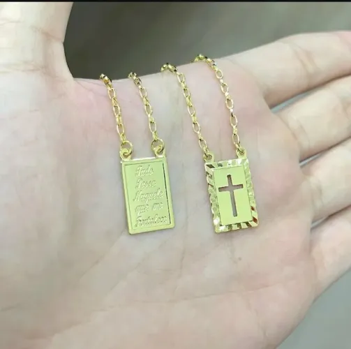 Promoção | Escapulário banhado a ouro 24k | GARANTIA E ENTREGA GRÁTIS
