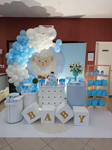 Decoração chá revelação fraldas