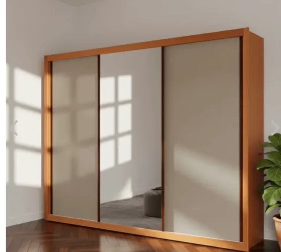 Guarda-roupa Elo com Espelho - 3 portas - 100% MDF Offwhite