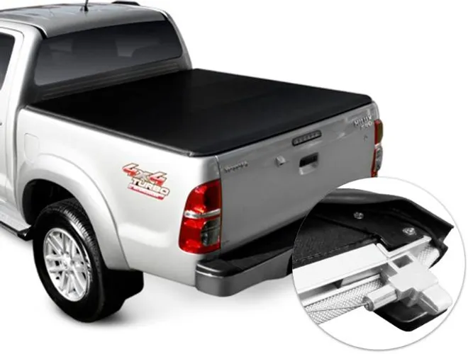 Capota Lona Maritima Flashcover Hilux 2005 a 2015 S/Recorte - Instalada