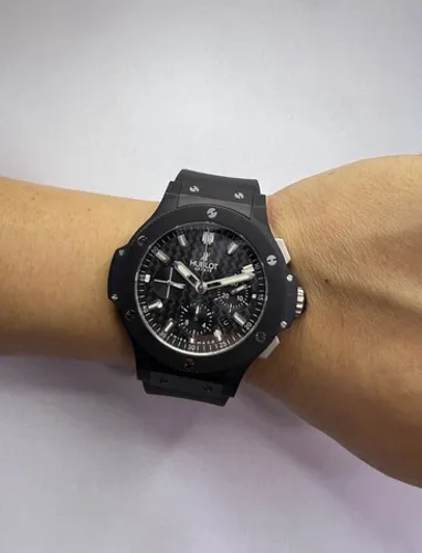Relógio Hublot Big Bang All Black Clone Eta Cronógrafo Novo