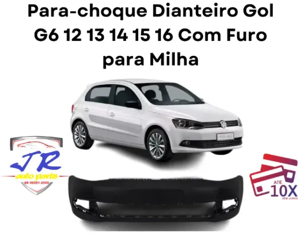 Para-choque Dianteiro Gol G6 12 13 14 15 16  Com Furo para Milha
