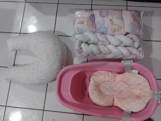Kit básico para chegada do bebê (cor rosa) LEIA A DESCRIÇÃO.