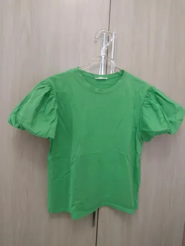Blusa Verde Manga Bufante marca Zara Tam M