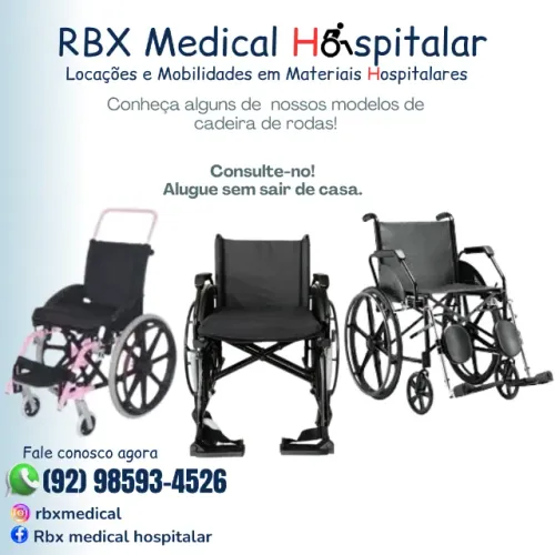 Cadeira de roda cadeira de banho e cama hospitalar para aluguel em Manaus