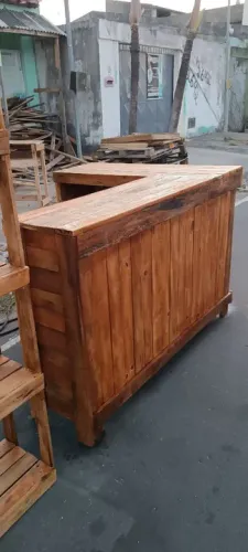 Balcao de Madeira Rústica