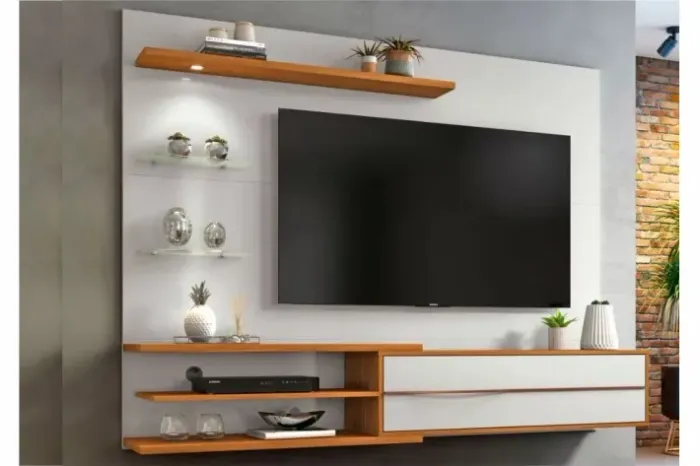 Painel com LED 180cm Off White/Freijo r544