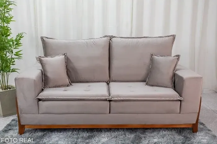 SOFÁ FIXO RETRÔ PÉS MADEIRA MACIÇA!!! R2725U