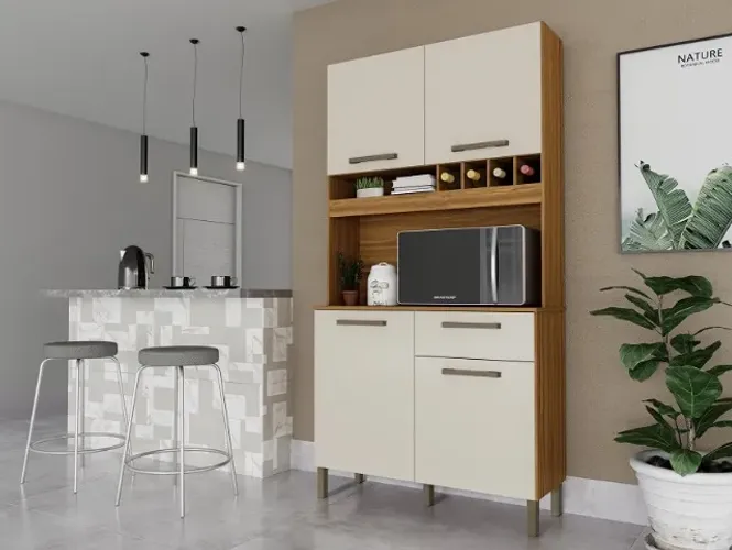 Armário de Cozinha Kit Pinot com 4 Portas 100% MDF