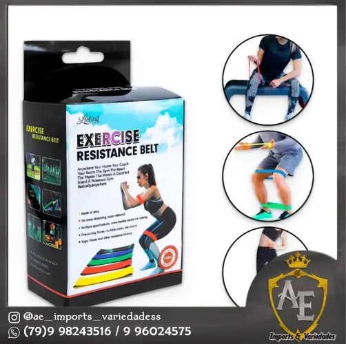 Kit 5 elástico de musculação