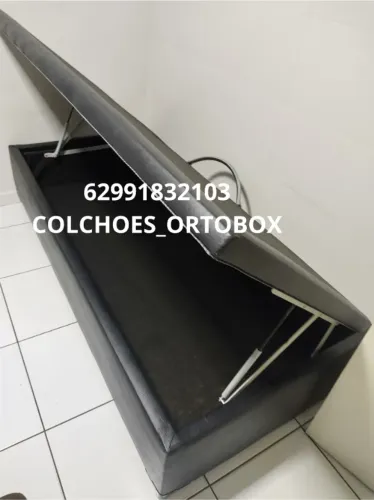 Cama Box Baú Solteiro suede ou corino