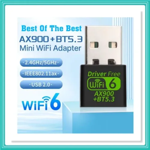 Adaptador USB WiFi 6 AX900 Bluetooth 5.3 Wi-Fi 2.4G E 5GHz