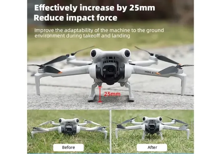 Trem de pouso para Dji mini 4 pro drone altura aumentada Arduino Automação COD-CP871
