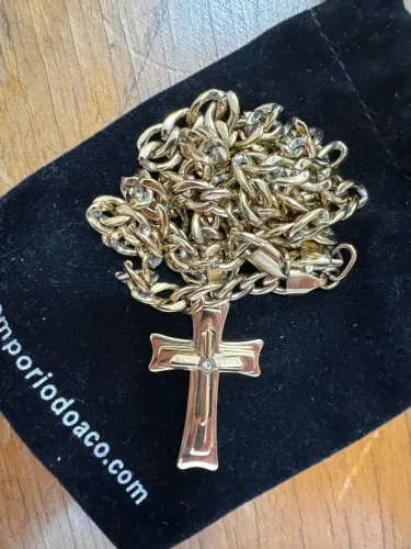 Cordão com pingente, empório do aço.