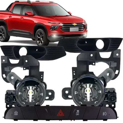 Kit Farol de Milha Neblina Auxiliar GM Nova Montana 2024 Já com Globos de Led