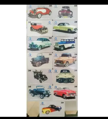 Coleção de cartões telefônicos  de Carros Antigos completa  - Série Telemar