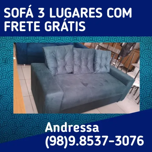 Sofá 3 Lugares - Frete Grátis